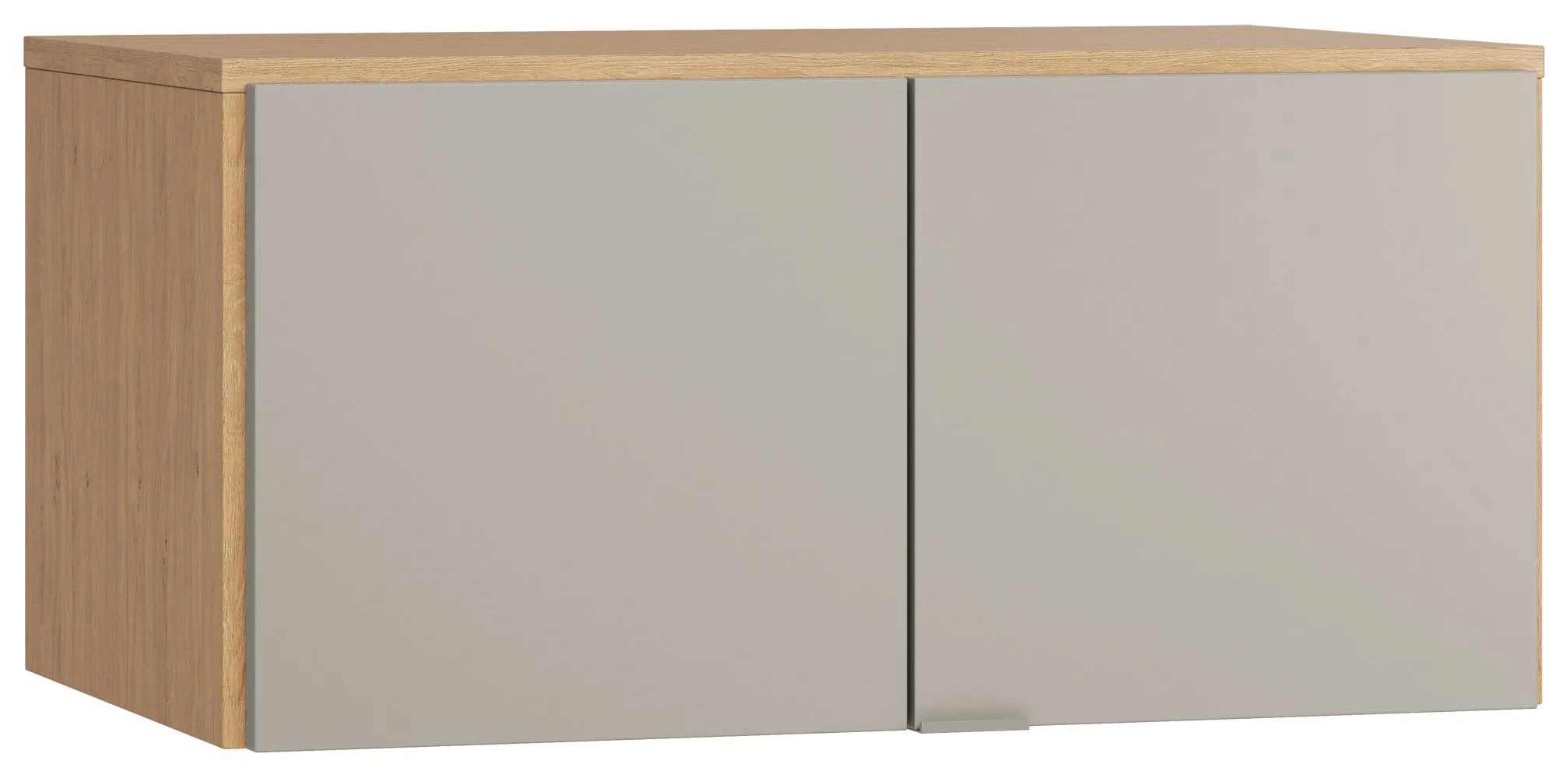 Aufsatz für zweitürigen Kleiderschrank Nanez 13, Farbe: Eiche / Grau - Abmessungen: 45 x 93 x 57 cm (H x B x T)