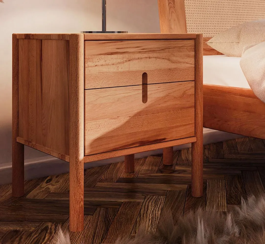Nachtkommode Wellsford 04 Kernbuche massiv geölt - Abmessungen: 64 x 60 x 36 cm (H x B x T)