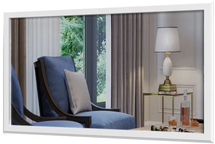 Spiegel Lotofaga 13, Farbe: Weiß - 75 x 125 x 4 cm (H x B x T)