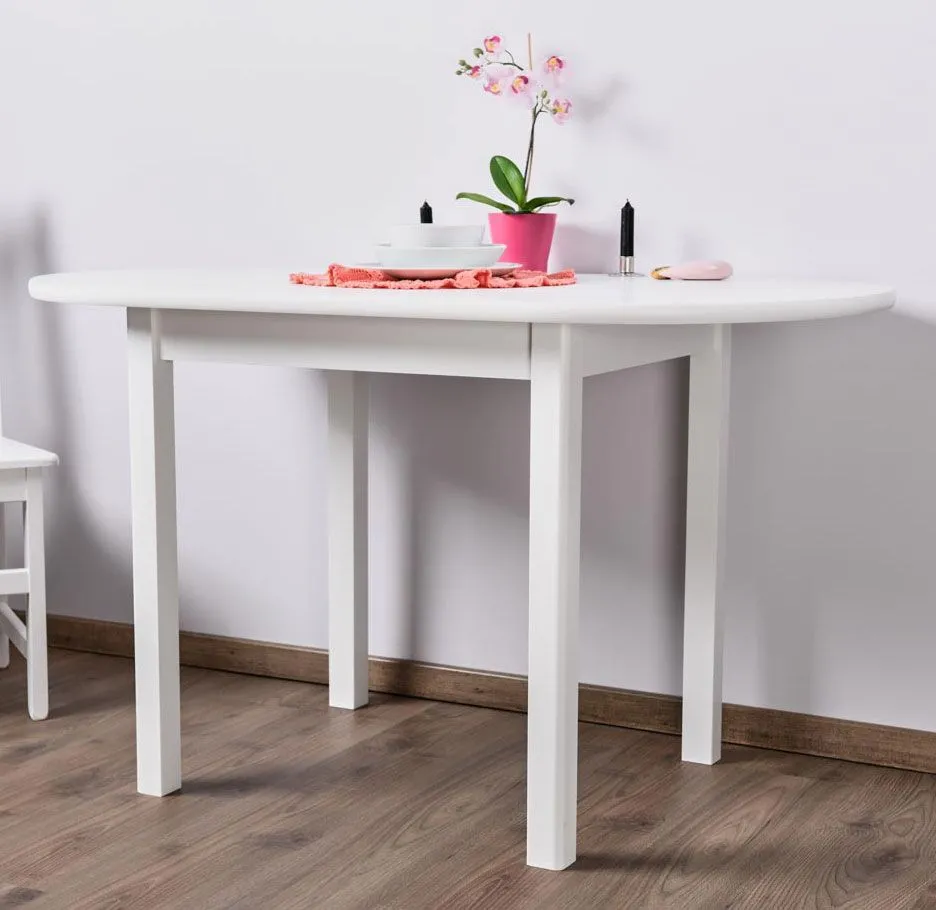 Tisch Kiefer massiv Vollholz Weiß Junco 231B - Abmessung: 130 x 75 cm (B x T)