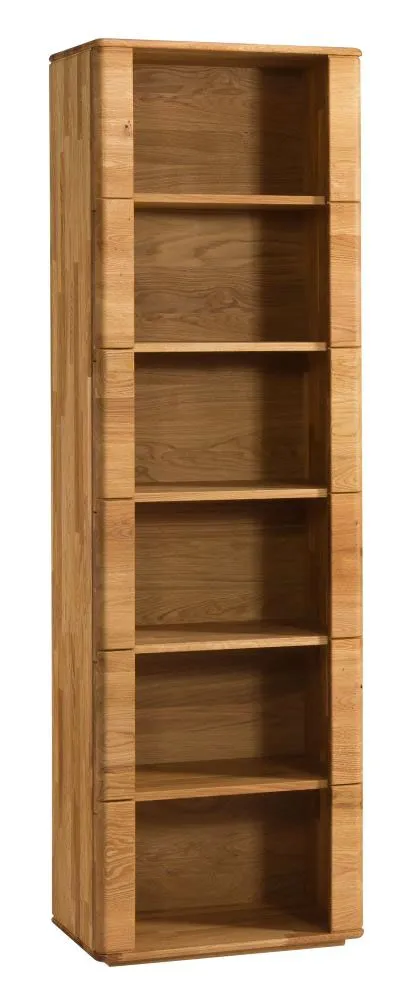 Regal Lencois 29, Farbe: Natur, Eiche massiv geölt und gebürstet – Abmessungen: 201 x 62 x 39 cm (H x B x T)