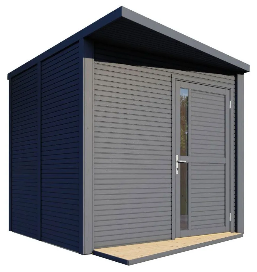 Gartenhaus Ulm 01 inkl.  Fußboden, Anthrazit - 19 mm Elementgartenhaus, Nutzfläche: 6,94 m²