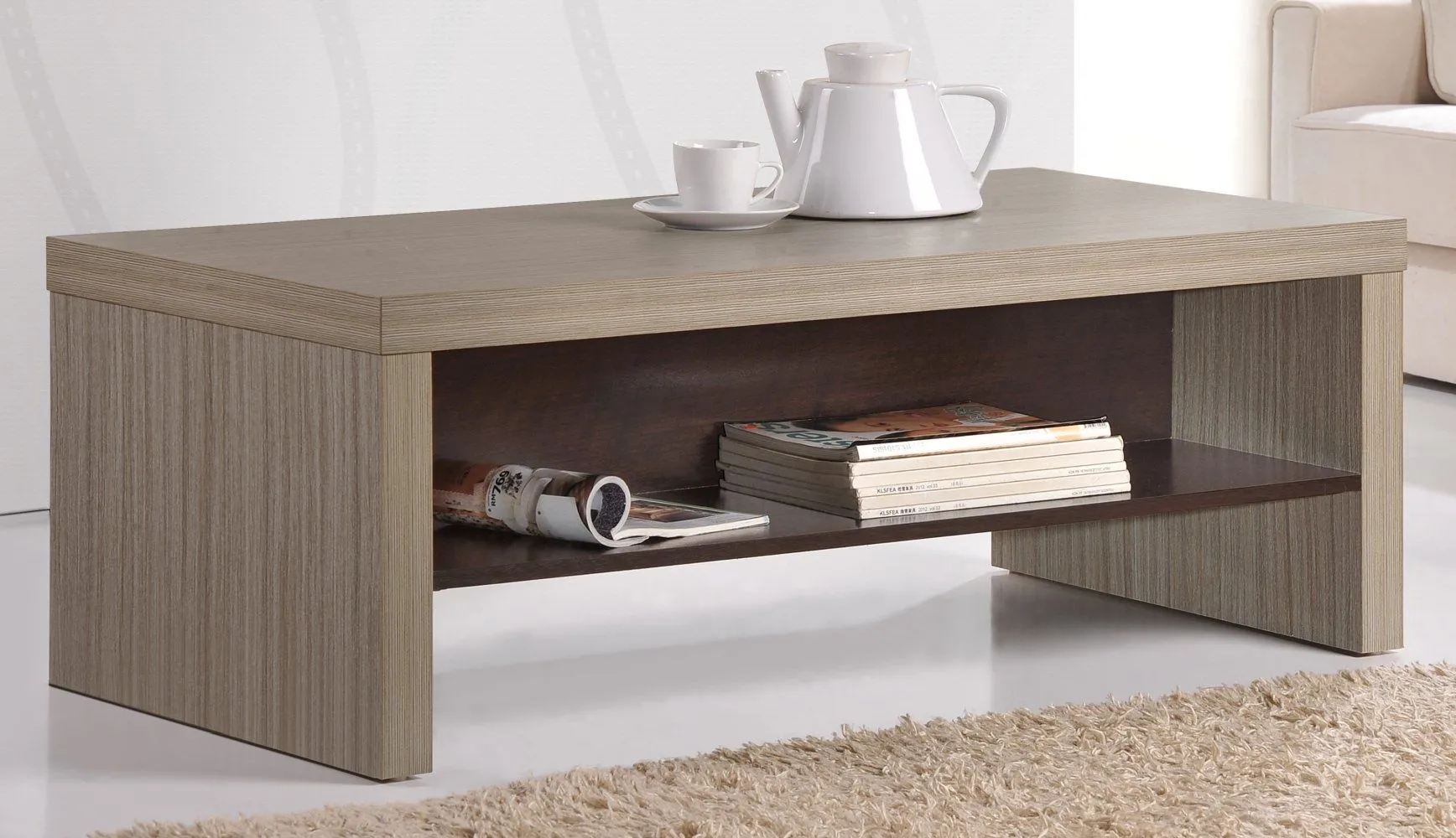 Couchtisch Toledo,  Farbe: Mokka - Abmessungen: 110 x 57 x 40 cm (B x T x H)