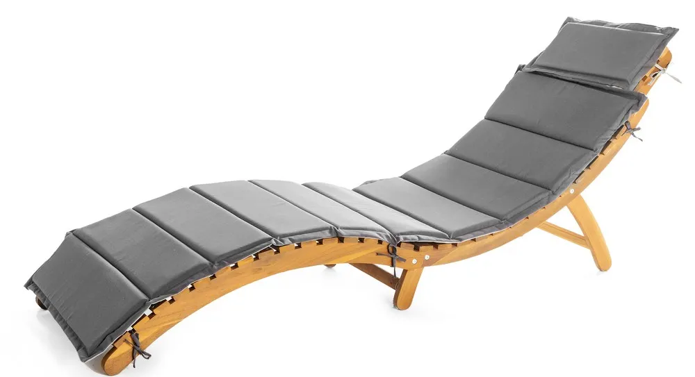2tlg. Sonnenliege mit Wende-Polsterauflage klappbar aus Akazienholz, ca. 184 x 54 x 63 cm