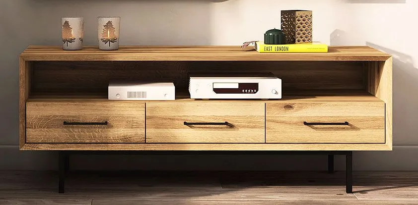 TV-Unterschrank Kumeu 13 Wildeiche massiv geölt - Abmessungen: 50 x 144 x 45 cm (H x B x T)