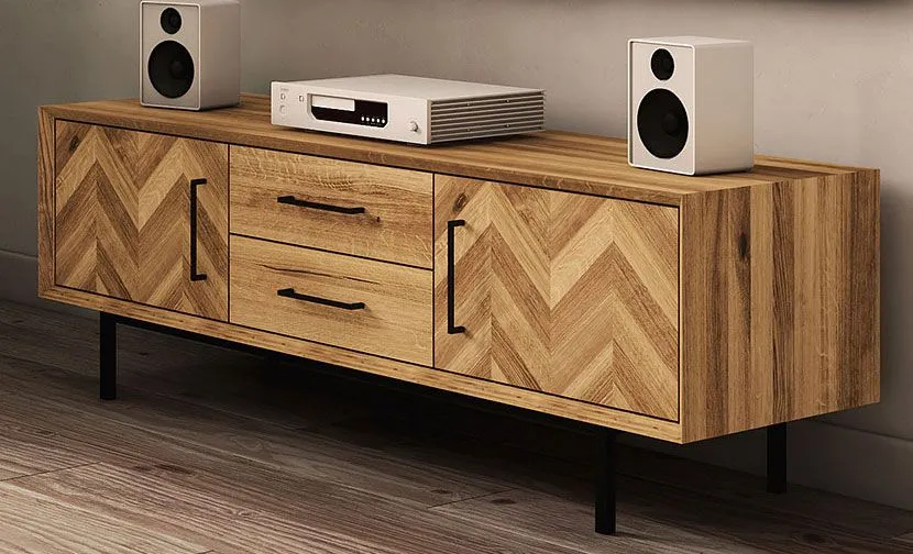 TV-Unterschrank Kumeu 14 Wildeiche massiv geölt - Abmessungen: 50 x 144 x 45 cm (H x B x T)