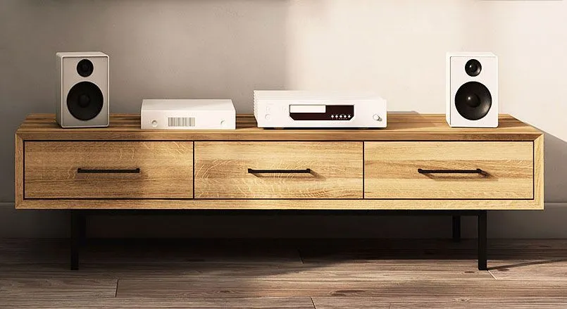 TV-Unterschrank Kumeu 15 Wildeiche massiv geölt - Abmessungen: 35 x 144 x 45 cm (H x B x T)